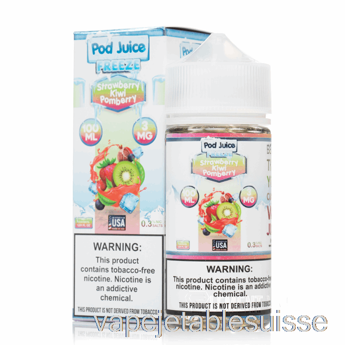 Vape Suisse Freeze Fraise Kiwi Pomberry - Jus De Dosette - 100ml 12mg